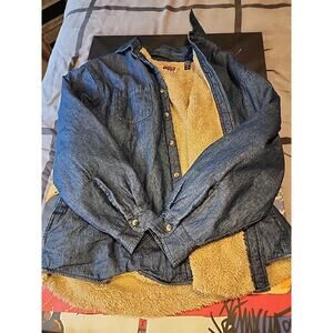 Wrangler Men’s Size XL Denim Sherpa Thick Fleece Lined VTG Jacket 90s Western